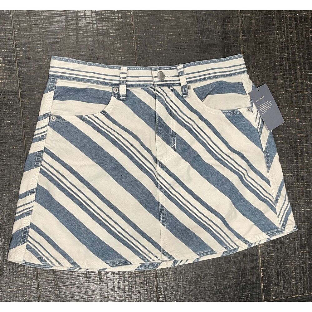 Universal thread Striped Denim Mini Skirt